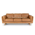 Mid-Century Modern Timber Charme Tan Paʻu sofa